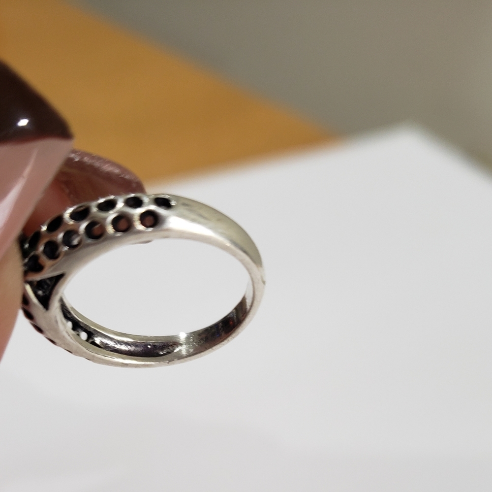 Emerald Gemstone, 925 Silver Ring - image 7